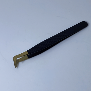 Pinzas para pestañas de acero inoxidable de calidad fina, pinzas para pestañas rectas y curvas, suministros para extensiones de pestañas - Product Image 3