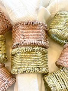 Ronds de serviette, ronds de serviette en rotin, ronds de serviette en osier, décor de table - Product Image 6