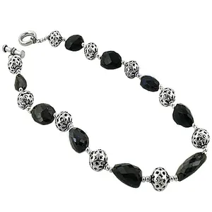 925 <b>Silver</b> Black Onyx Bead <b>Bracelet</b> for Women Fashion Jewelry Gift <b>Beaded</b> <b>Bracelets</b> - Product Image 1