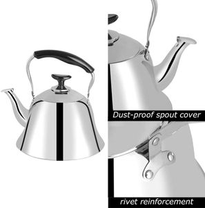 Hervidor de té de acero inoxidable de alta calidad con pantalla de filtro Diseño clásico Hervidor de agua de cocina portátil Material de metal - Product Image 4