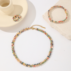 bohemian <b>crystal</b> jewelry <b>set</b> party style fashion jewelry Colorful <b>crystal</b> jewelry Bohemia style <b>set</b> Stackable lock - Product Image 6