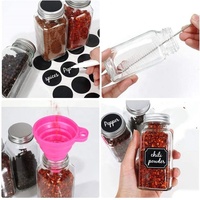 Logo personnalisé 12pcs 4oz pots à épices en verre transparent avec couvercle en plastique de bambou ensemble de conteneurs vides pour assaisonnement de cuisine outils pour herbes et épices