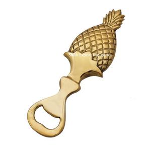 ที่เปิดขวดเบียร์สีทองรูปสับปะรดทำมือหรูหราโลหะทองเหลืองสำหรับใช้ในบ้านและโรงแรม - Product Image 1