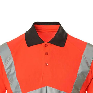 Personnalisable 100% polyester haute qualité réfléchissant polos vêtements de travail de sécurité pour hommes avec logo personnalisé - Product Image 4