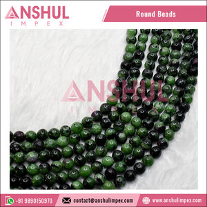 Cuentas Sueltas Brillantes de Alta Calidad al por Mayor, Hilo de 15 Pulgadas de Largo, Piedra Preciosa Natural de Zoisita Rubí de 10 mm, Redonda, Modelo RB-RUBZ-10 de Anshul Impex - Product Image 2