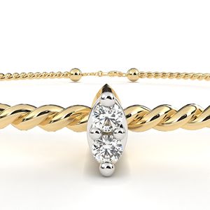 Lujo 0.20ct Round Lab Grown Diamond Pulsera en oro de 10K Ideal para uso diario y eventos formales para la venta - Product Image 4