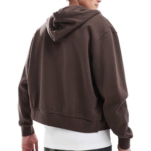 Marrón oscuro Full Zip up Hoodies Unisex Calidad de lujo 100 Algodón Fleece Heavyweight Térmico Cómodo Elegante Hombres Zip Hoodies - Product Image 6