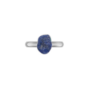 Anillo de Plata de Ley 925 con Acabado de Alta Calidad, Engaste de Bisel Único, Zafiro Azul Natural, Formas Naturales, Estilo Clásico, Anillo de Energía Positiva - Product Image 3