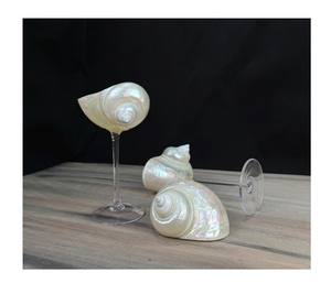 Elegante copa de vino de concha marina con diseño costero perfecto para eventos gastronómicos de resort de playa - Product Image 1