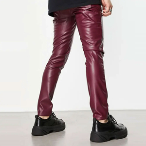 Pantalones de Cuero Elásticos Ligeros de Corte Ajustado para Hombre, Elásticos, Ajustados, de Alta Calidad, Hechos a Medida, Impermeables y Ecológicos - Product Image 4