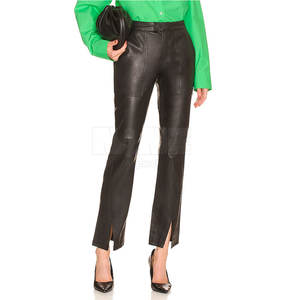 2025 recién llegado, pantalón de cuero ligero de alta calidad para mujer, transpirable, cintura media, estilo frontal plano para la moda de invierno - Product Image 5