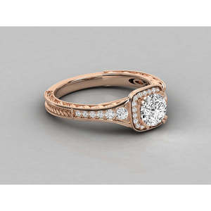 Anillo de Diamantes Redondos Solitarios para Mujer en Oro de 9K, Diseño Brillante - Product Image 1