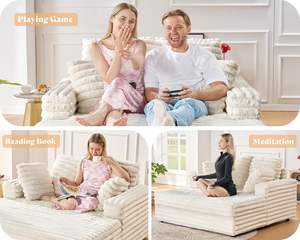 Exclusivo sofá cama tapizado de 135cm con almohadas y reposabrazos, silla cama de gran tamaño para sala de estar - Product Image 4