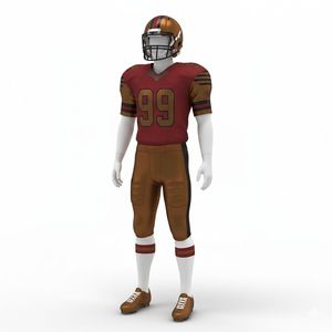 Ensemble de maillot et de pantalon de football américain à manches courtes respirant de haute qualité personnalisé avec uniforme d'équipe personnalisé - Product Image 3