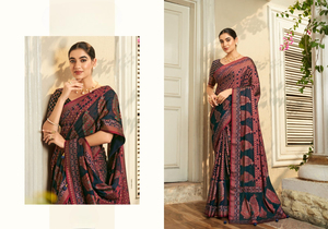 Patrón floral tradicional Georgette Pañuelo de seda Estilo étnico con acabado cálido Diseño floral Burnout - Product Image 4