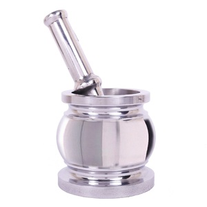 Mortero y mortero tradicional Khal Batta de cocina con revestimiento de acero inoxidable para especias y hierbas - Product Image 1