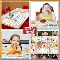 Ensemble de 6 sets de table éducatifs pour enfants d'âge préscolaire, sets de table en plastique bohème, sets de table Montessori pour enfants en bas âge