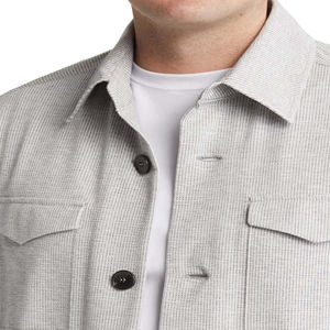 Camisa vaquera transpirable de secado rápido con cuello levantado personalizada para hombre al por mayor, chaqueta vaquera de manga larga, camisa de vestir lavada, uniforme a granel - Product Image 2