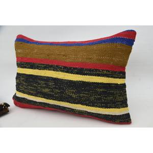 Coussin en laine patchwork Kilim multicolore 16x24 pouces Coussin décoratif Luxe Vintage Fluffy Leaves Pattern Portable Bedding - Product Image 3