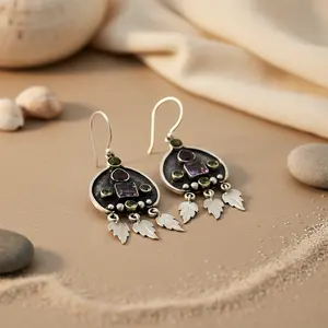 Pendientes Colgantes de Plata 925 Chapados en Oro Vintage con Perlas y Diamantes para Mujer, Joyería de Diseño - Product Image 2