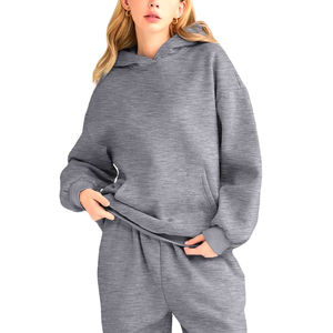 Streetwear décontracté hiver imprimé respirant anti-rides polaire sweats à capuche pour les femmes épaule tombante Logo personnalisé Position avant - Product Image 1