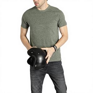 Solide Vert Olive Uni Blanc Sur Mesure Nouveau Style O Cou Manches Courtes Hommes T-shirt Vêtements pour Hommes T-Shirt Personnalisé Support OEM - Product Image 1