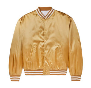 Veste universitaire en satin d'hiver décontractée avec décoration boutonnée sur le devant Hommes et unisexe Veste de baseball universitaire personnalisable - Product Image 1