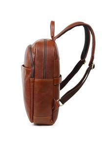 Sac à dos minimaliste en cuir véritable Tan unisexe, sac pour ordinateur portable 15 pouces, sac de travail professionnel, voyage, fermeture éclair, durable - Product Image 6