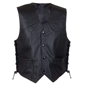 Casual Club Vest Large Pier Layer Vachette Véritable hommes gilet en cuir moto - Product Image 1