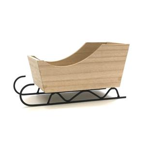 Traîneau de Noël élégant en bois pour les vacances panier de traîneau de table décoration de festival de maison de Noël décor intérieur et extérieur - Product Image 1