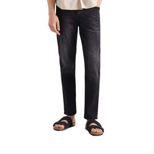 Jean Denim Gris Lavé Confortable Coupe Droite Taille Haute Pantalon Jeans Élégant en Coton Stretch Respirant pour Voyage en Plein Air - Product Image 5