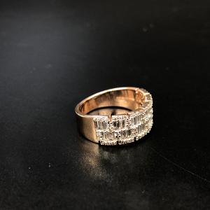 Superbe bague en or rose 14 carats avec diamant Style tendance polonais élevé pour fiançailles ou cadeau - Product Image 2