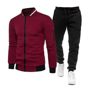 Ensemble de survêtement 2 pièces zippé pour homme – Collection automne décontractée avec imprimé, pantalon de jogging respirant – Vente en gros - Product Image 4