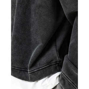 Nouveau sweat à capuche de haute qualité avec logo personnalisé pour hommes, coton lavé à l'acide, sweats à capuche avec épaules tombantes, sweats à capuche déchirés, logo personnalisé - Product Image 6