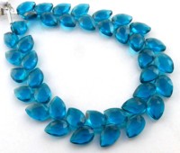Perles en apatite hydroquartz synthétique bleue, forme poire, 10x7mm, facettées, fil de 7,5 pouces, percées en diagonale, pierres précieuses en vrac de haute qualité