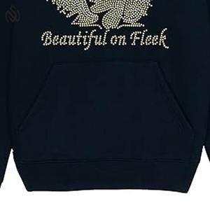 Sudaderas con capucha de alta calidad con diamantes de imitación hechas en Pakistán sudaderas con capucha de sublimación con logotipo personalizado para hombres a precio mayorista con OEM - Product Image 3