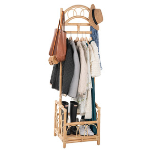 Support de séchage en rotin, support pour suspendre les vêtements, décoration de chambre à coucher avec panier de rangement - Product Image 4