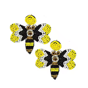 MD Handicrafts-Boucles d'oreilles brodées reine des abeilles, meilleur cadeau de qualité pour femmes et filles, faites à la main pour les fêtes. - Product Image 1