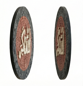 Elegante Arte Mural de Caligrafía Árabe Allah Hu Akbar, Mosaico de Piedra Negra y Roja Hecho a Mano, Decoración Islámica para el Hogar para los Musulmanes - Product Image 3