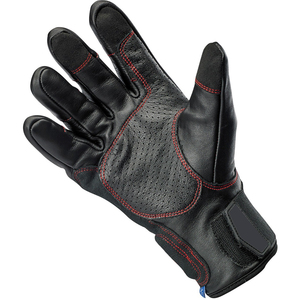 Invierno piel de oveja liso motocicleta carreras Color negro Redline suave cómodo guantes ajustables para hombres - Product Image 2