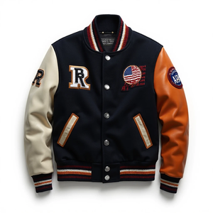 Chaqueta Bomber de Cuero y Lana de Fábrica OEM, Unisex, Alta Calidad, Personalizable con Bordado, Camuflaje, Resistente al Viento e Impermeable, Estilo Universitario - Product Image 5