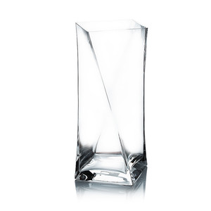VUT0410 - <b>Clear</b> Twisted Block <b>Vase</b> - H:10 - Product Image 1