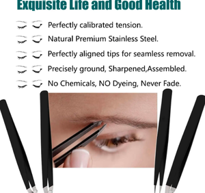 Juego de pinzas para depilar cejas de acero inoxidable de la mejor calidad ANAAIF, alta calidad para depilación de cejas - Product Image 5