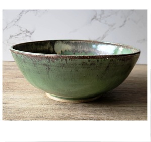 PAIRE DE Bols d'assiettes en céramique de 8 pouces noirs faits à la main, ustensiles de cuisine et vaisselle plaqués brillants - Product Image 2