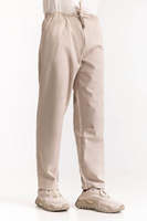 Pantalon Homme Personnalisé en Toile de Coton Épaisse, Taille Mi-Haute, Teint Uni, Coupe Large Droite, Couleur Unie, Haute Qualité