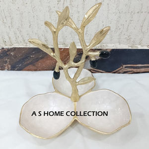 Soporte de cuenco de latón ecológico para hoteles de lujo, restaurantes, cantidad a granel, logotipo personalizado, forma de hoja dorada - Product Image 6