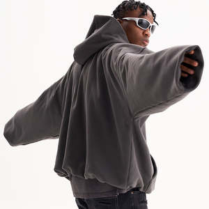 Sweat à capuche oversize et col haut unisexe Logo personnalisé Streetwear pour hommes Sweat à capuche personnalisé - Product Image 2