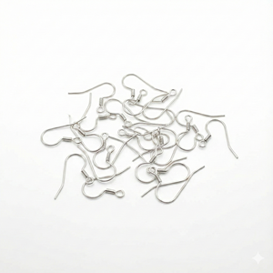 Composants de bijoux en gros, plaqués argent, forme géométrique, placage personnalisable, hypoallergéniques, fils à crochet français - Product Image 1