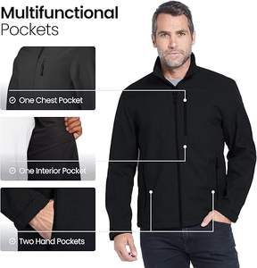 Vestes Soft Shell imperméables pour hommes coupe-vent résistant à l'eau pour hommes avec col montant vestes de haute qualité - Product Image 1