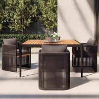 Ensemble de table et chaises de jardin en aluminium, mobilier de jardin extérieur, table basse en métal et chaises